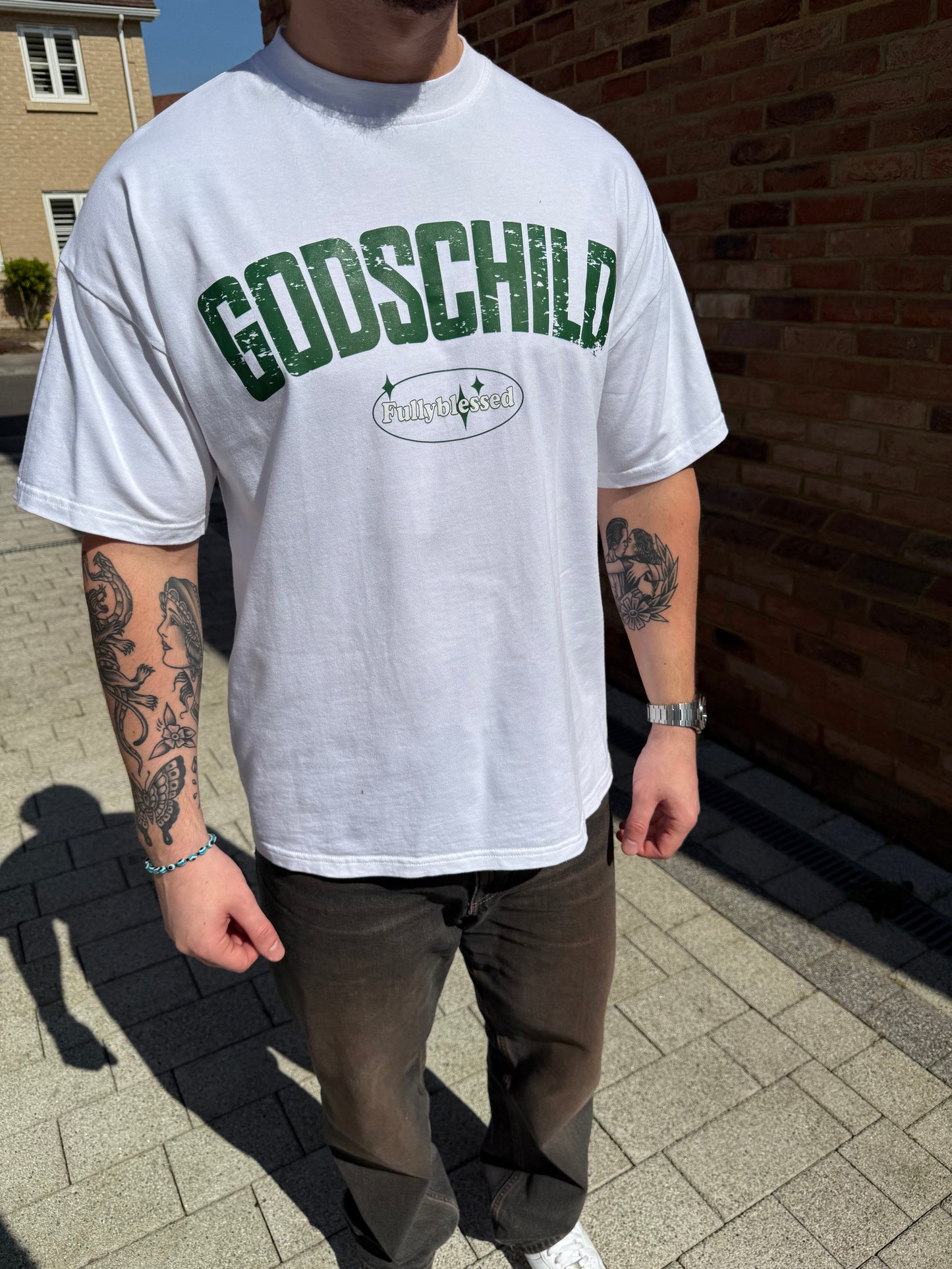 GODS CHILD T-SHIRT - WHITE GREEN