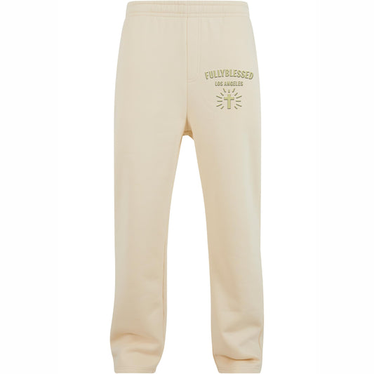 Cream Track Pants for Men Close
