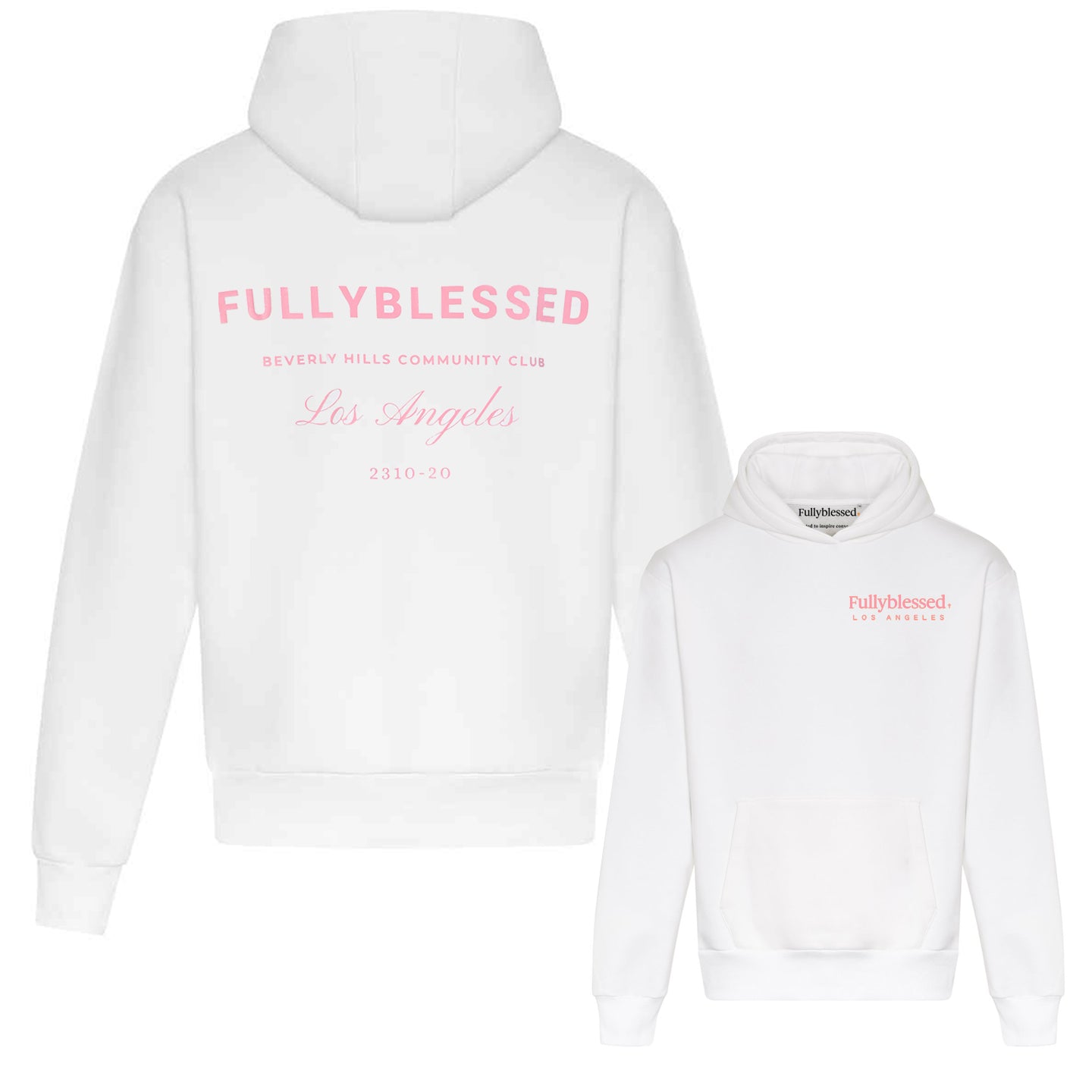 White Hoodie with Design on Back