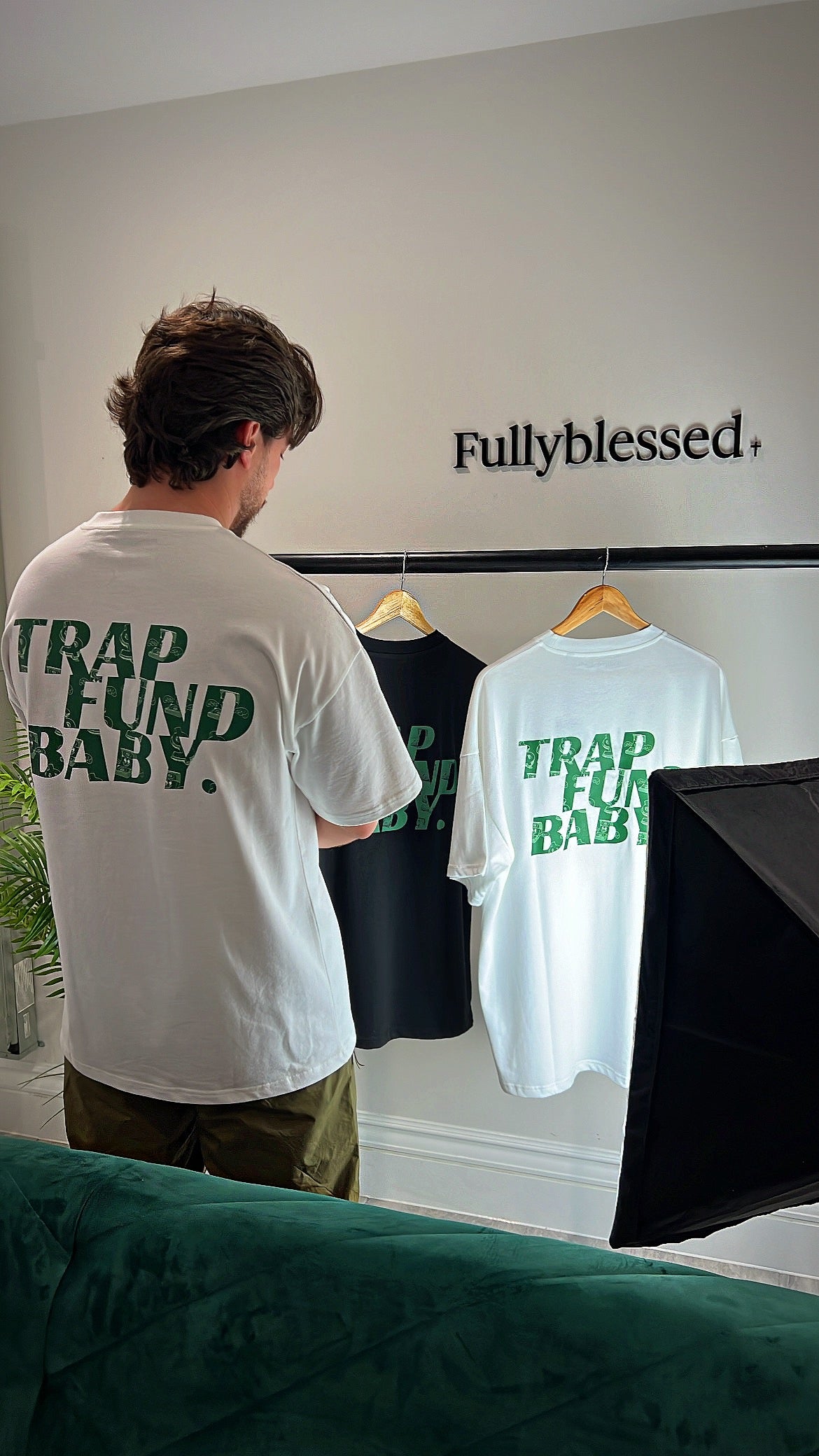 Trap Fund Baby T Shirt - White/Green