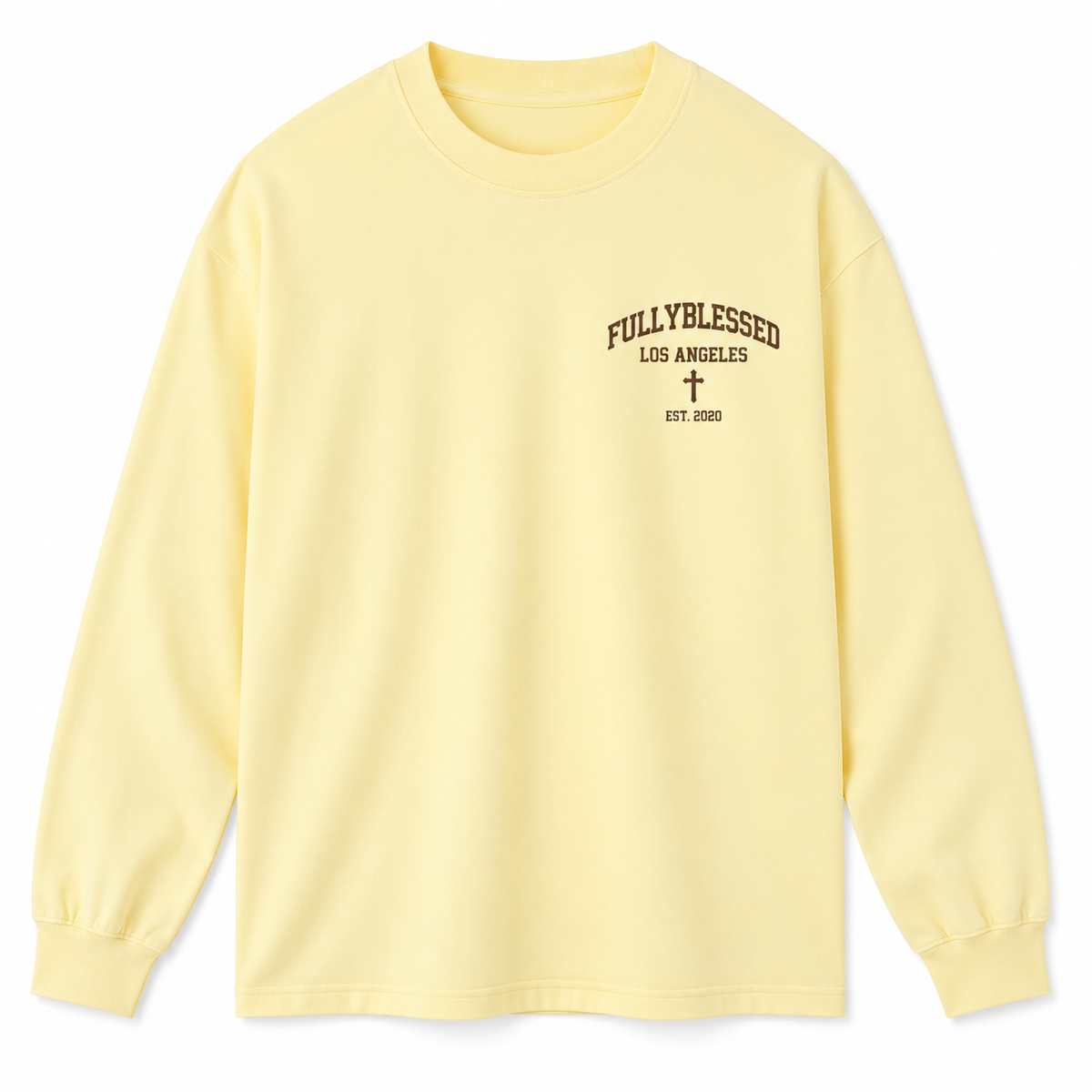 College Tee Long Sleeve - Cream