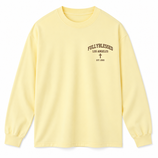College Tee Long Sleeve - Cream