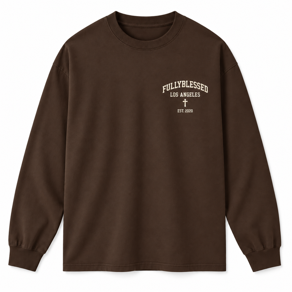 College Tee Long Sleeve - Brown