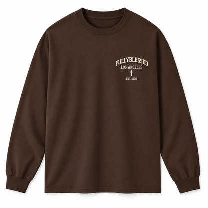 College Tee Long Sleeve - Brown