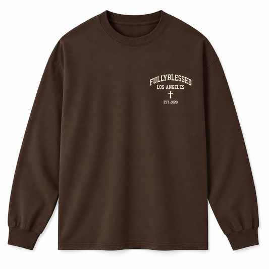 College Tee Long Sleeve - Brown