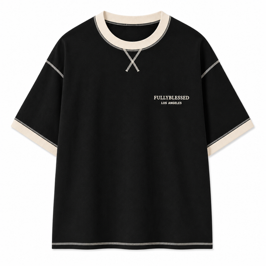 Cross Stitch Tee - Black