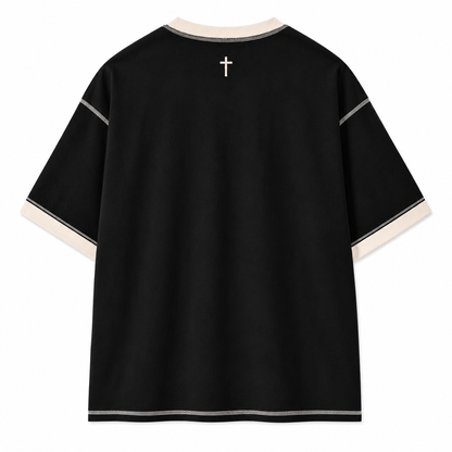Cross Stitch Tee - Black