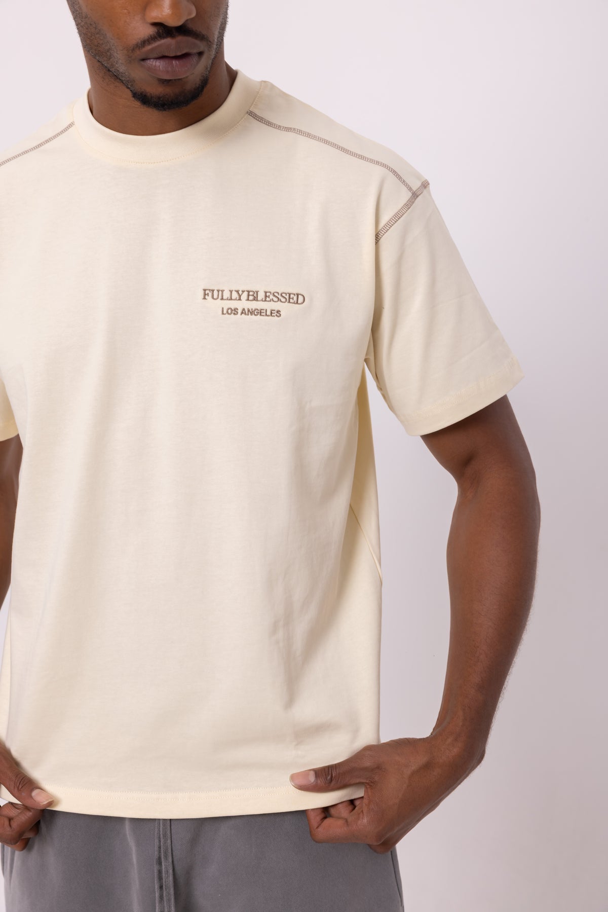 Signature Stitch Tee - Cream