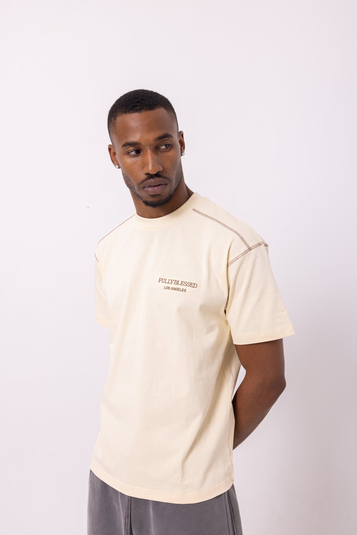 Signature Stitch Tee - Cream