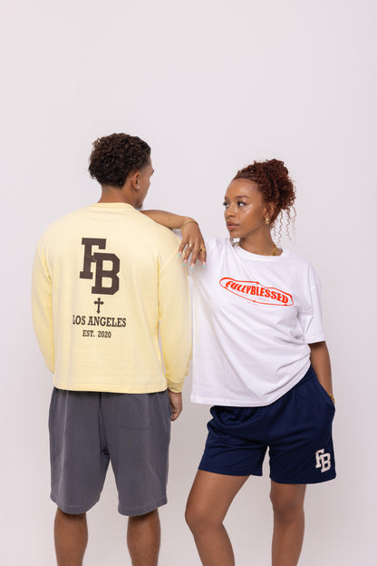 College Tee Long Sleeve - Cream