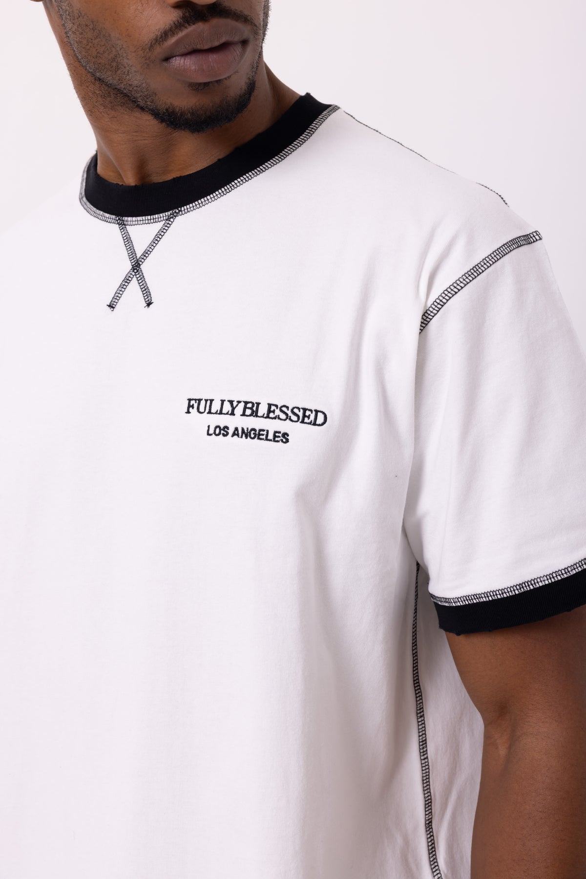 Cross Stitch Tee - White