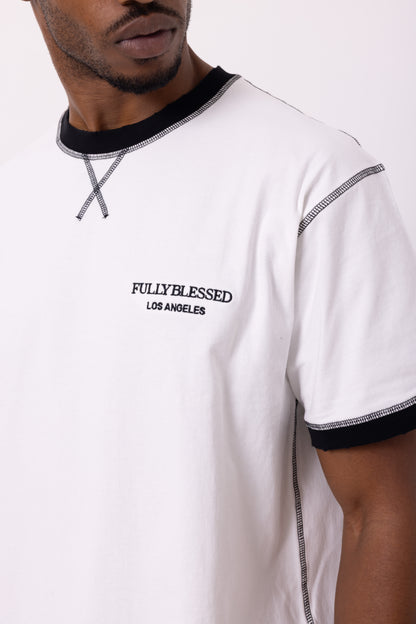 Cross Stitch Tee - White