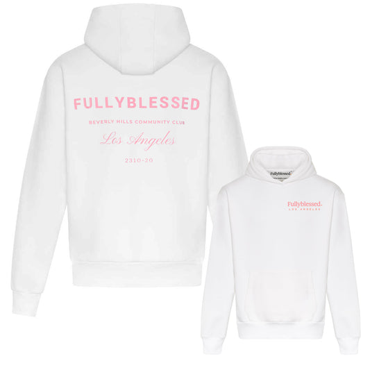 White Hoodie with Design on Back